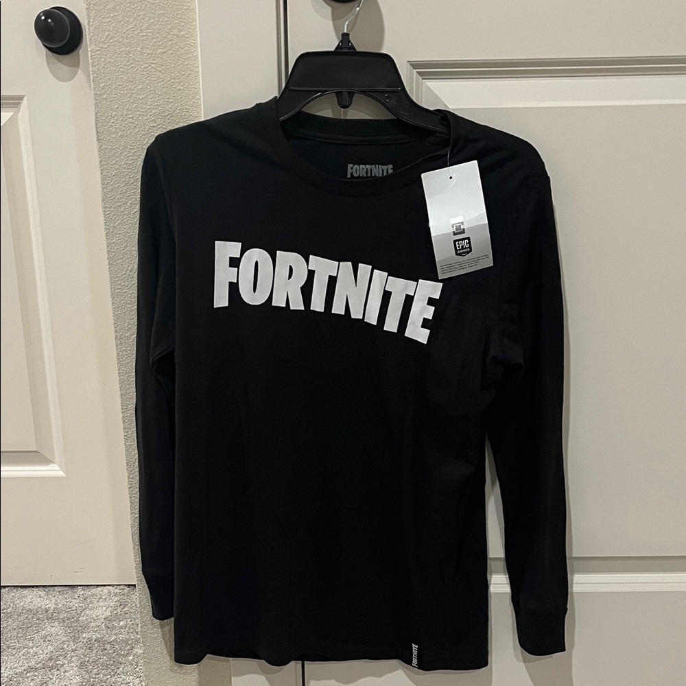 Fortnite Black Long Sleeve Kids Tee